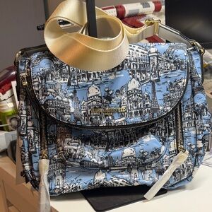 Karl Lagerfeld Cara Blue Paris Illustrated Messanger Bag